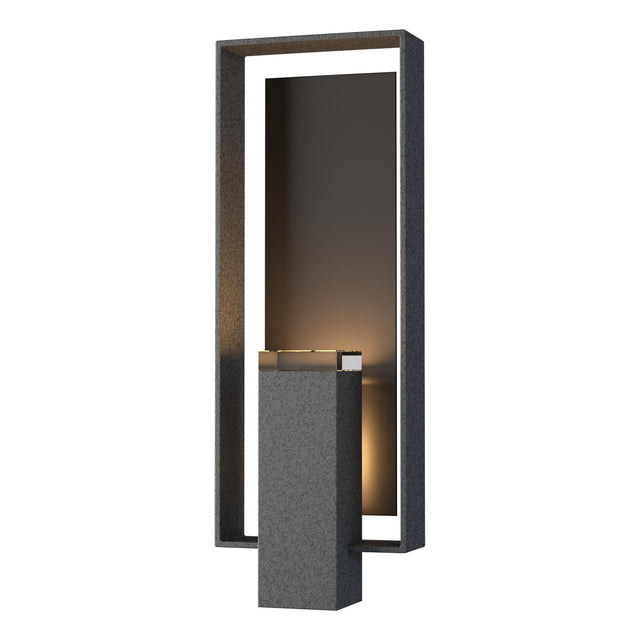 Hubbardton Forge 2018 Coastal Natural Iron Coastal Oil Rubbed Bronze Clear Glass (ZM) Shadow Box Large Outdoor Sconce