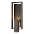 Hubbardton Forge 2018 Coastal Dark Smoke Coastal Oil Rubbed Bronze Clear Glass (ZM) Shadow Box Large Outdoor Sconce