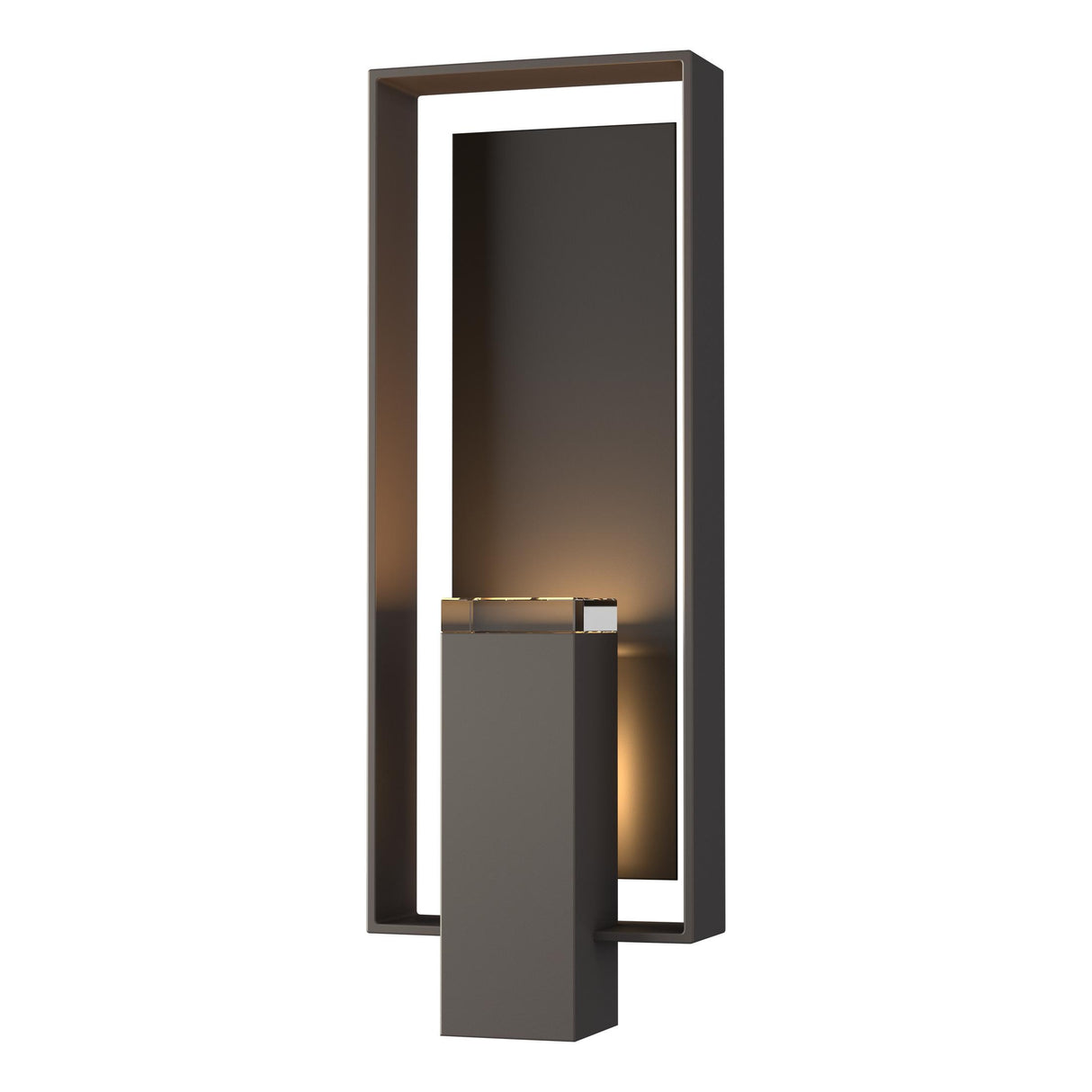 Hubbardton Forge 2018 Coastal Dark Smoke Coastal Oil Rubbed Bronze Clear Glass (ZM) Shadow Box Large Outdoor Sconce