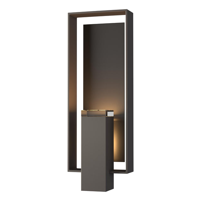 Hubbardton Forge 2018 Coastal Dark Smoke Coastal Oil Rubbed Bronze Clear Glass (ZM) Shadow Box Large Outdoor Sconce