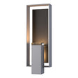 Hubbardton Forge 2018 Coastal Burnished Steel Coastal Oil Rubbed Bronze Clear Glass (ZM) Shadow Box Large Outdoor Sconce