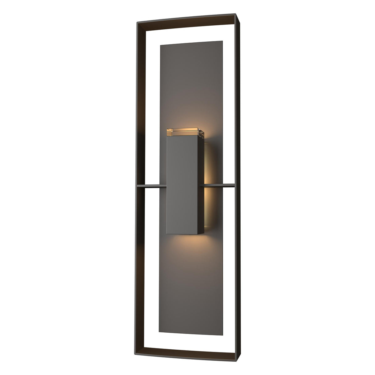 Hubbardton Forge 2020 Coastal Oil Rubbed Bronze Coastal Oil Rubbed Bronze Clear Glass (ZM) Shadow Box Tall Outdoor Sconce