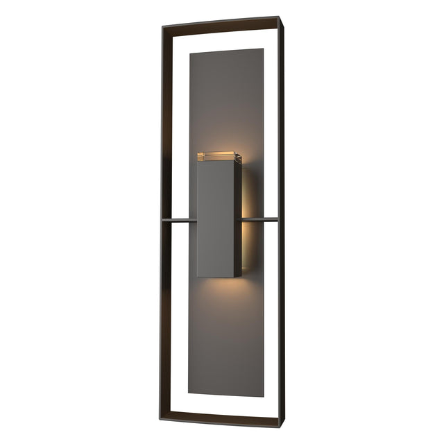 Hubbardton Forge 2020 Coastal Oil Rubbed Bronze Coastal Oil Rubbed Bronze Clear Glass (ZM) Shadow Box Tall Outdoor Sconce