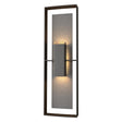Hubbardton Forge 2020 Coastal Oil Rubbed Bronze Coastal Natural Iron Clear Glass (ZM) Shadow Box Tall Outdoor Sconce