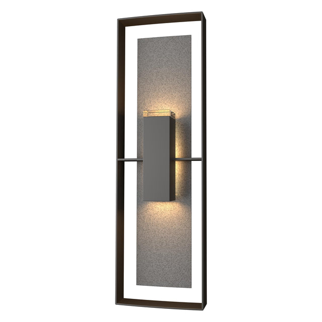 Hubbardton Forge 2020 Coastal Oil Rubbed Bronze Coastal Natural Iron Clear Glass (ZM) Shadow Box Tall Outdoor Sconce