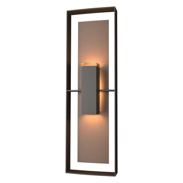 Hubbardton Forge 2020 Coastal Oil Rubbed Bronze Coastal Bronze Clear Glass (ZM) Shadow Box Tall Outdoor Sconce