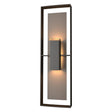 Hubbardton Forge 2020 Coastal Oil Rubbed Bronze Coastal Dark Smoke Clear Glass (ZM) Shadow Box Tall Outdoor Sconce