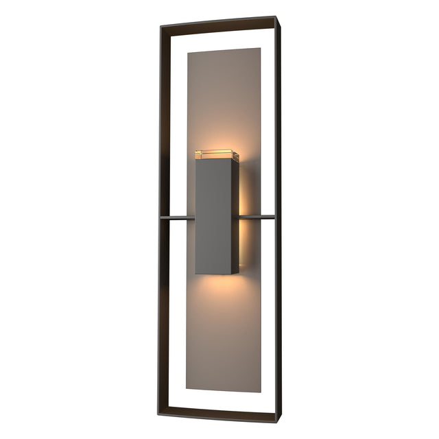 Hubbardton Forge 2020 Coastal Oil Rubbed Bronze Coastal Dark Smoke Clear Glass (ZM) Shadow Box Tall Outdoor Sconce
