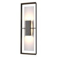Hubbardton Forge 2020 Coastal Oil Rubbed Bronze Coastal Burnished Steel Clear Glass (ZM) Shadow Box Tall Outdoor Sconce