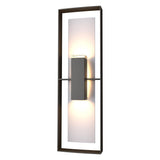 Hubbardton Forge 2020 Coastal Oil Rubbed Bronze Coastal Burnished Steel Clear Glass (ZM) Shadow Box Tall Outdoor Sconce