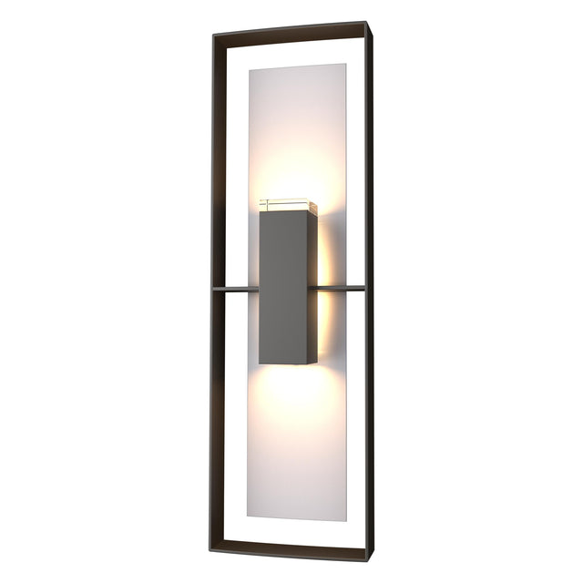 Hubbardton Forge 2020 Coastal Oil Rubbed Bronze Coastal Burnished Steel Clear Glass (ZM) Shadow Box Tall Outdoor Sconce