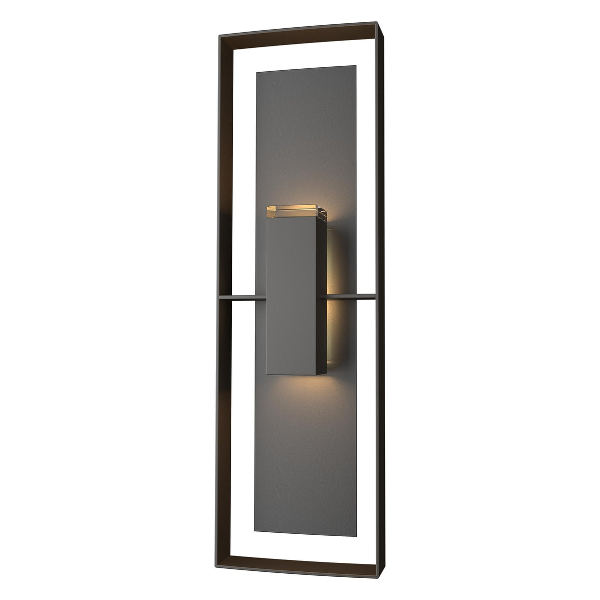 Hubbardton Forge 2020 Coastal Oil Rubbed Bronze Coastal Black Clear Glass (ZM) Shadow Box Tall Outdoor Sconce