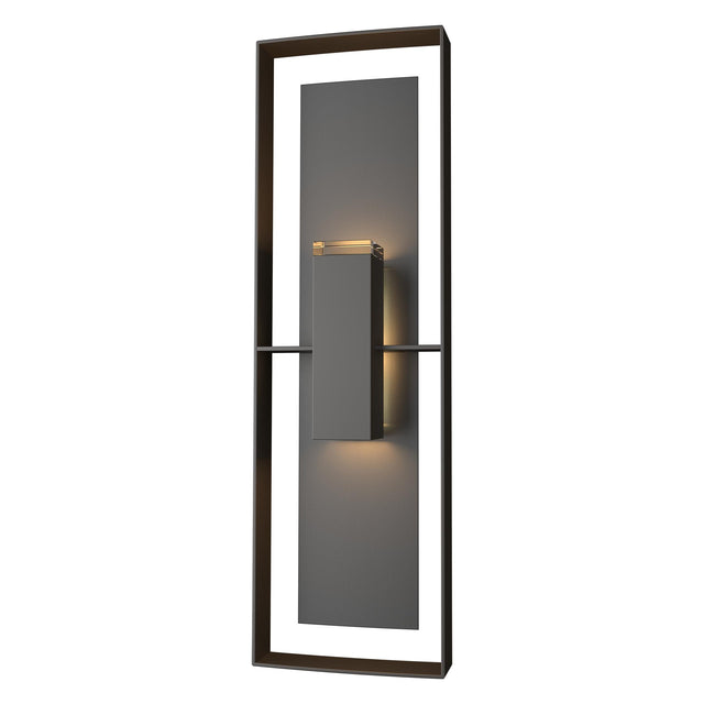 Hubbardton Forge 2020 Coastal Oil Rubbed Bronze Coastal Black Clear Glass (ZM) Shadow Box Tall Outdoor Sconce