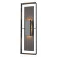 Hubbardton Forge 2020 Coastal Natural Iron Coastal Oil Rubbed Bronze Clear Glass (ZM) Shadow Box Tall Outdoor Sconce