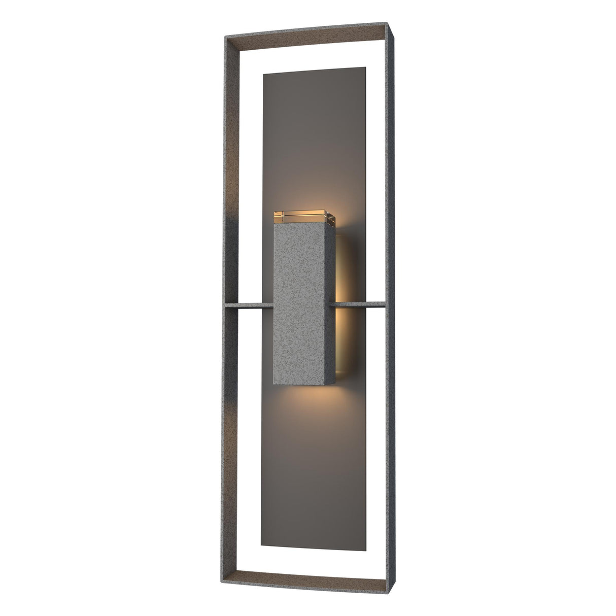 Hubbardton Forge 2020 Coastal Natural Iron Coastal Oil Rubbed Bronze Clear Glass (ZM) Shadow Box Tall Outdoor Sconce