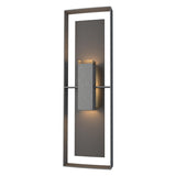 Hubbardton Forge 2020 Coastal Natural Iron Coastal Oil Rubbed Bronze Clear Glass (ZM) Shadow Box Tall Outdoor Sconce