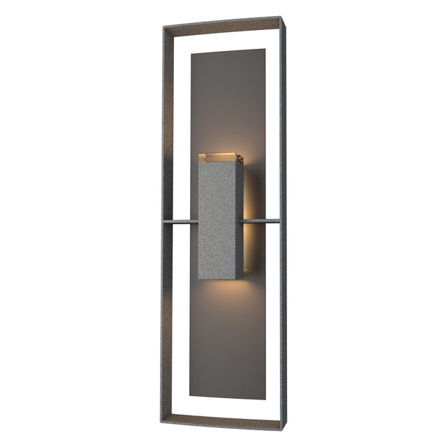 Hubbardton Forge 2020 Coastal Natural Iron Coastal Oil Rubbed Bronze Clear Glass (ZM) Shadow Box Tall Outdoor Sconce