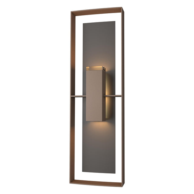 Hubbardton Forge 2020 Coastal Bronze Coastal Oil Rubbed Bronze Clear Glass (ZM) Shadow Box Tall Outdoor Sconce