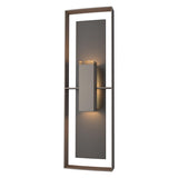 Hubbardton Forge 2020 Coastal Dark Smoke Coastal Oil Rubbed Bronze Clear Glass (ZM) Shadow Box Tall Outdoor Sconce