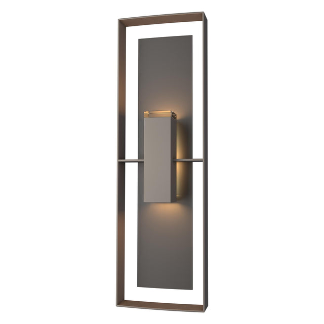 Hubbardton Forge 2020 Coastal Dark Smoke Coastal Oil Rubbed Bronze Clear Glass (ZM) Shadow Box Tall Outdoor Sconce
