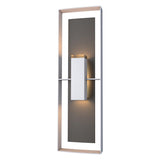 Hubbardton Forge 2020 Coastal Burnished Steel Coastal Oil Rubbed Bronze Clear Glass (ZM) Shadow Box Tall Outdoor Sconce