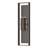 Hubbardton Forge 2023 Coastal Oil Rubbed Bronze Coastal Natural Iron Clear Glass (ZM) Shadow Box Extra Tall Sconce