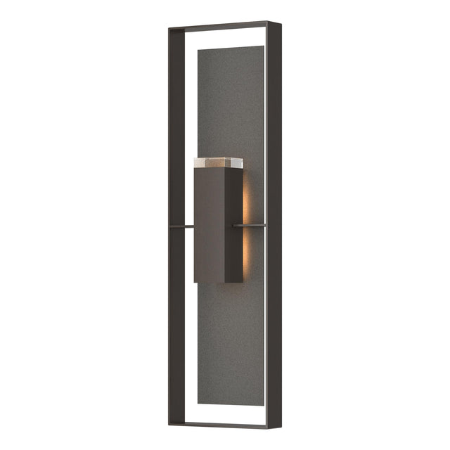Hubbardton Forge 2023 Coastal Oil Rubbed Bronze Coastal Natural Iron Clear Glass (ZM) Shadow Box Extra Tall Sconce