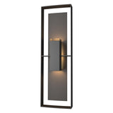 Hubbardton Forge 2020 Coastal Black Coastal Oil Rubbed Bronze Clear Glass (ZM) Shadow Box Tall Outdoor Sconce