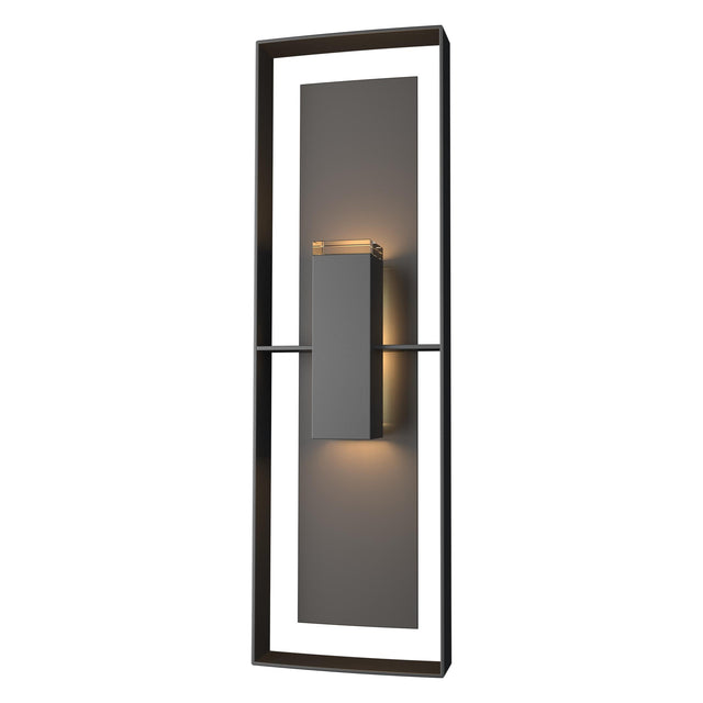 Hubbardton Forge 2020 Coastal Black Coastal Oil Rubbed Bronze Clear Glass (ZM) Shadow Box Tall Outdoor Sconce