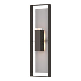 Hubbardton Forge 2023 Coastal Oil Rubbed Bronze Coastal Burnished Steel Clear Glass (ZM) Shadow Box Extra Tall Sconce