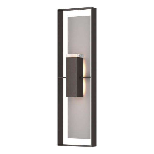 Hubbardton Forge 2023 Coastal Oil Rubbed Bronze Coastal Burnished Steel Clear Glass (ZM) Shadow Box Extra Tall Sconce