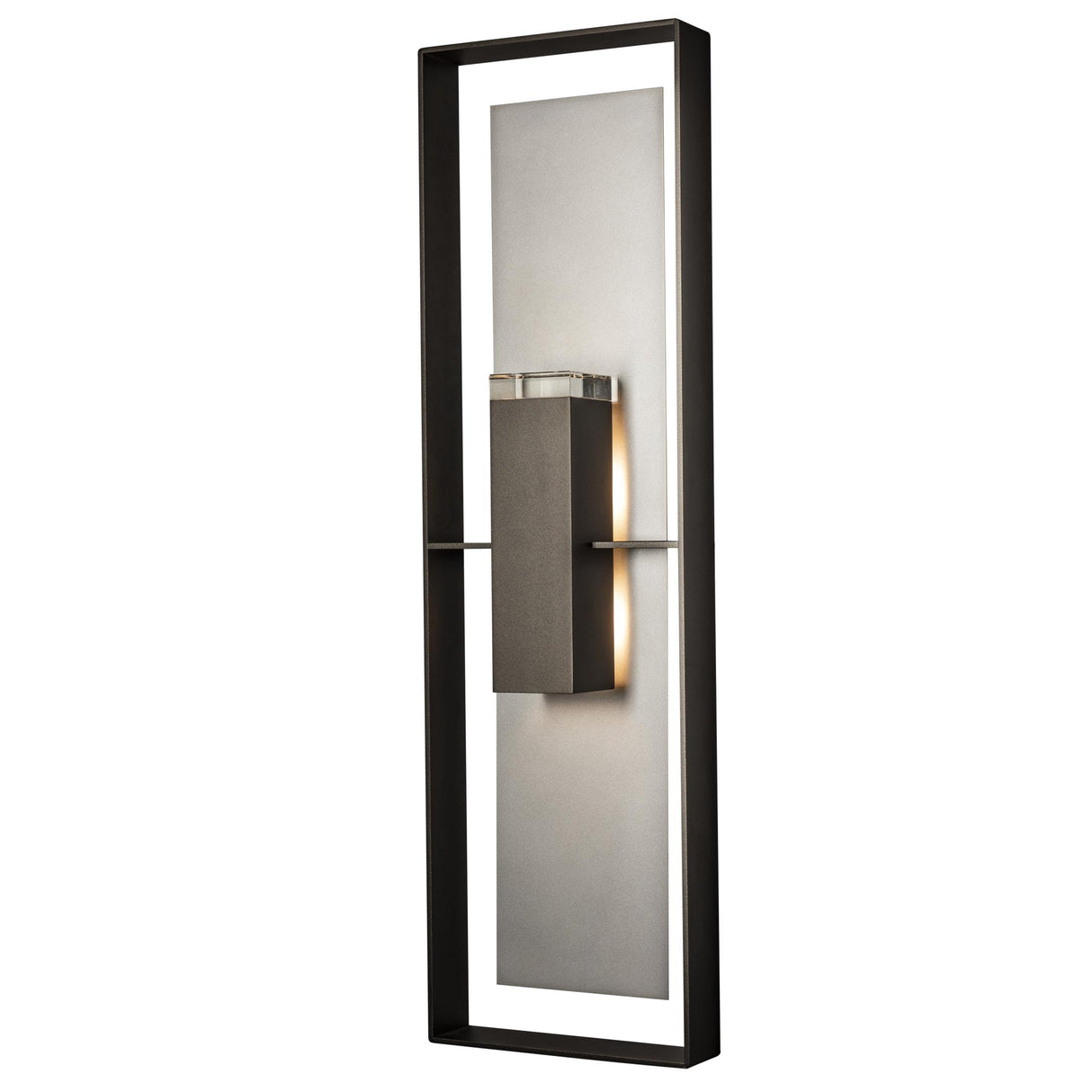 Hubbardton Forge 2023 Coastal Oil Rubbed Bronze Coastal Burnished Steel Clear Glass (ZM) Shadow Box Extra Tall Sconce