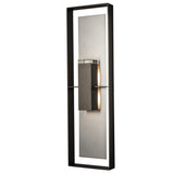 Hubbardton Forge 2023 Coastal Oil Rubbed Bronze Coastal Burnished Steel Clear Glass (ZM) Shadow Box Extra Tall Sconce
