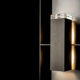 Hubbardton Forge 2023 Coastal Oil Rubbed Bronze Coastal Burnished Steel Clear Glass (ZM) Shadow Box Extra Tall Sconce