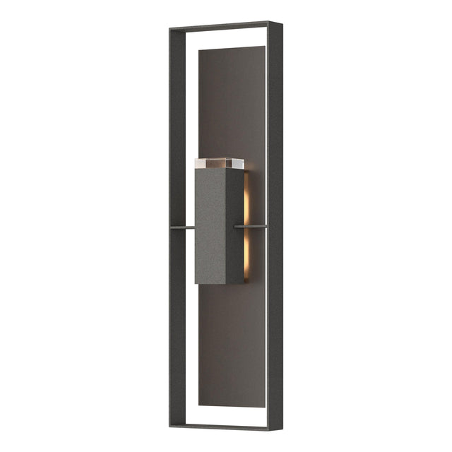 Hubbardton Forge 2023 Coastal Natural Iron Coastal Oil Rubbed Bronze Clear Glass (ZM) Shadow Box Extra Tall Sconce