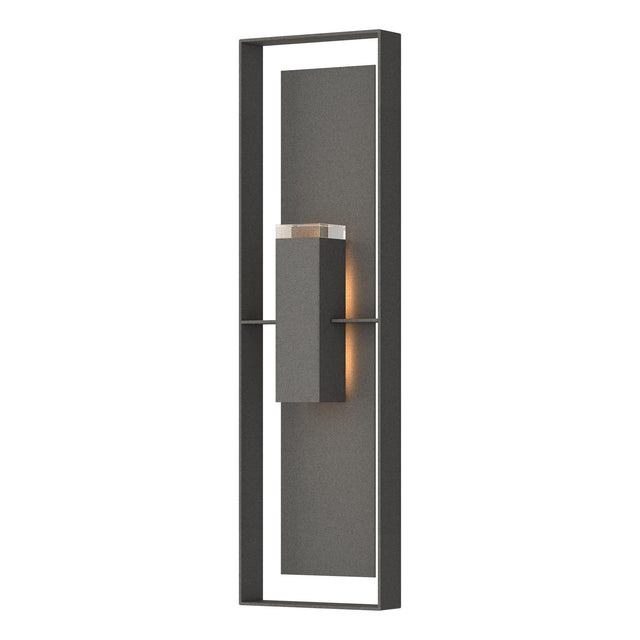 Hubbardton Forge 2023 Coastal Natural Iron Coastal Natural Iron Clear Glass (ZM) Shadow Box Extra Tall Sconce