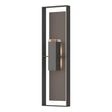 Hubbardton Forge 2023 Coastal Natural Iron Coastal Dark Smoke Clear Glass (ZM) Shadow Box Extra Tall Sconce