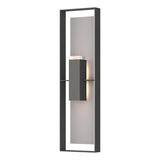 Hubbardton Forge 2023 Coastal Natural Iron Coastal Burnished Steel Clear Glass (ZM) Shadow Box Extra Tall Sconce