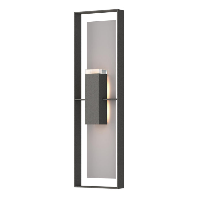 Hubbardton Forge 2023 Coastal Natural Iron Coastal Burnished Steel Clear Glass (ZM) Shadow Box Extra Tall Sconce