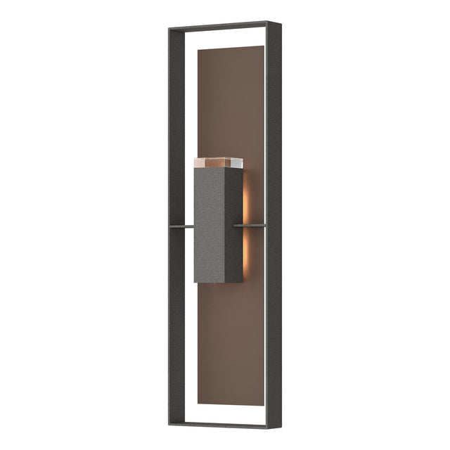 Hubbardton Forge 2023 Coastal Natural Iron Coastal Bronze Clear Glass (ZM) Shadow Box Extra Tall Sconce