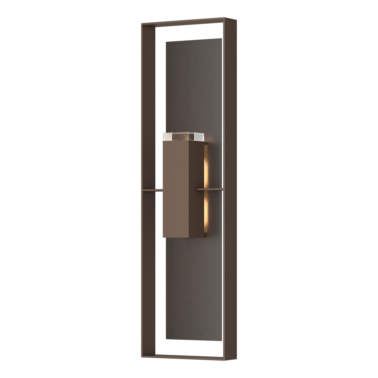 Hubbardton Forge 2023 Coastal Bronze Coastal Oil Rubbed Bronze Clear Glass (ZM) Shadow Box Extra Tall Sconce