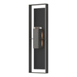 Hubbardton Forge 2023 Coastal Natural Iron Coastal Black Clear Glass (ZM) Shadow Box Extra Tall Sconce