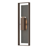 Hubbardton Forge 2023 Coastal Bronze Coastal Natural Iron Clear Glass (ZM) Shadow Box Extra Tall Sconce