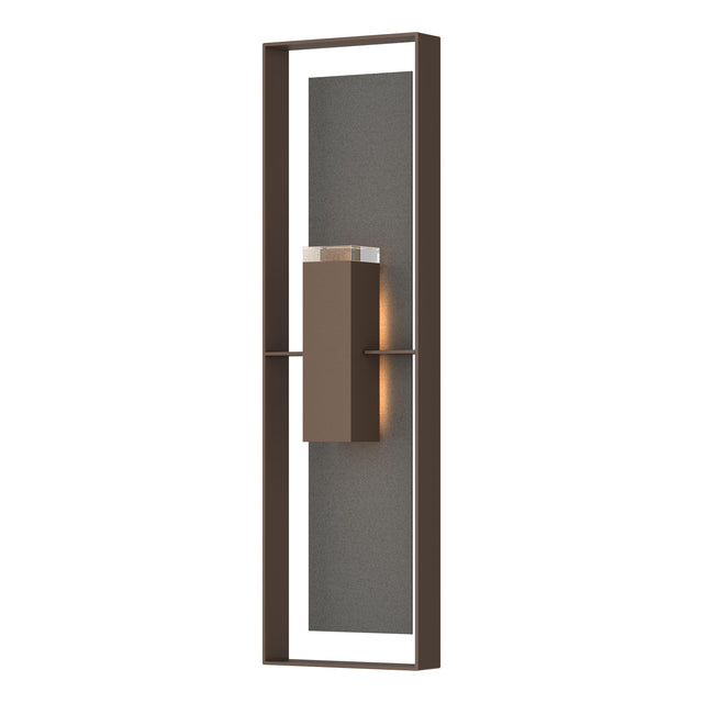 Hubbardton Forge 2023 Coastal Bronze Coastal Natural Iron Clear Glass (ZM) Shadow Box Extra Tall Sconce