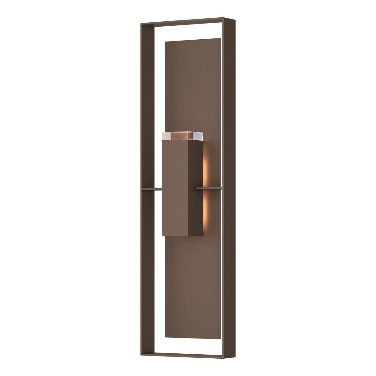 Hubbardton Forge 2023 Coastal Bronze Coastal Bronze Clear Glass (ZM) Shadow Box Extra Tall Sconce