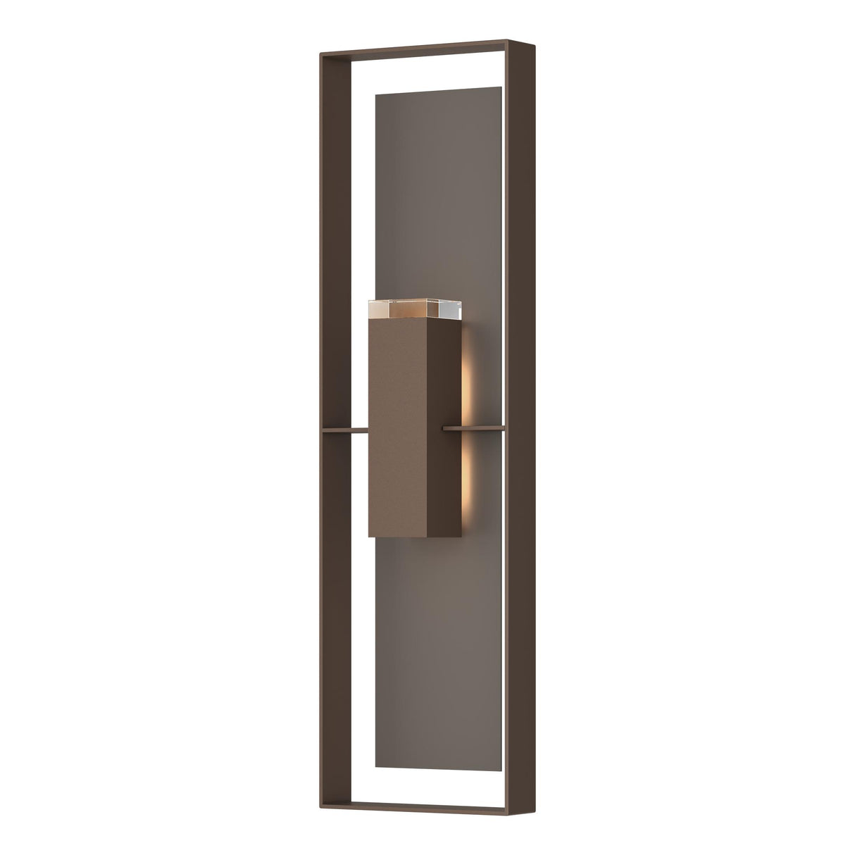 Hubbardton Forge 2023 Coastal Bronze Coastal Dark Smoke Clear Glass (ZM) Shadow Box Extra Tall Sconce