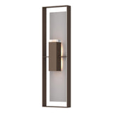 Hubbardton Forge 2023 Coastal Bronze Coastal Burnished Steel Clear Glass (ZM) Shadow Box Extra Tall Sconce