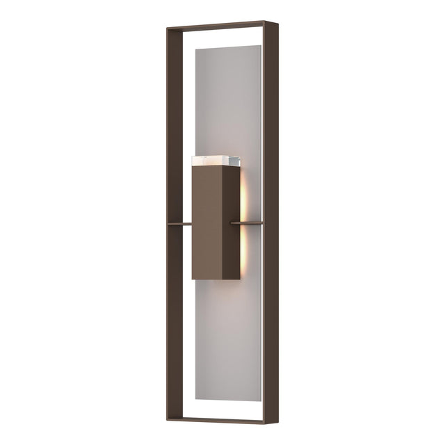 Hubbardton Forge 2023 Coastal Bronze Coastal Burnished Steel Clear Glass (ZM) Shadow Box Extra Tall Sconce