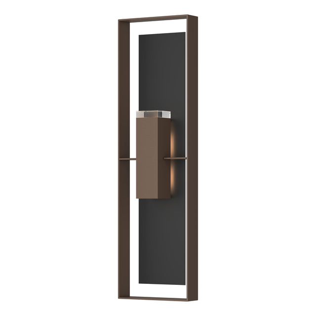 Hubbardton Forge 2023 Coastal Bronze Coastal Black Clear Glass (ZM) Shadow Box Extra Tall Sconce