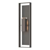 Hubbardton Forge 2023 Coastal Dark Smoke Coastal Natural Iron Clear Glass (ZM) Shadow Box Extra Tall Sconce